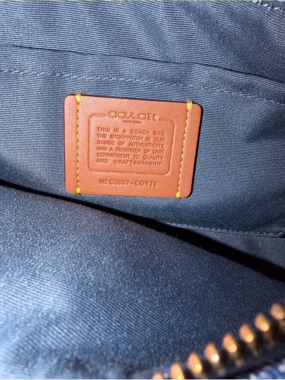 Coach Light Blue Terry Denim Crossbody with charms - Picture 7 of 8